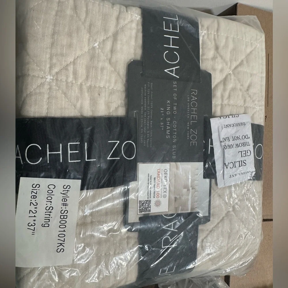🎉LAST PIECE🎉RACHEL ZOE 2pk Geo Solid Slub Cotton Shams